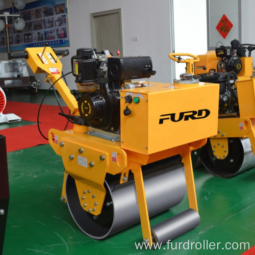 Road construction machinery walk behind double smooth drum roller FYL-600C